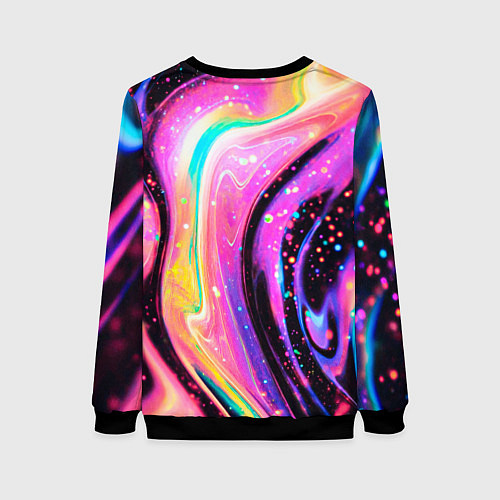 Женский свитшот Жидкая энергия космоса - нейросеть / 3D-Черный – фото 2