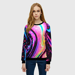 Свитшот женский Жидкая энергия космоса - нейросеть, цвет: 3D-черный — фото 2
