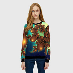Свитшот женский Психоделика абстракция, цвет: 3D-черный — фото 2