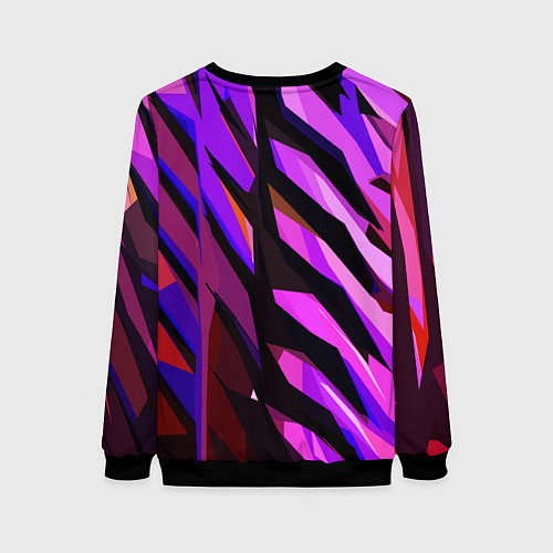 Женский свитшот Фиолетово -чёрная абстракция / 3D-Черный – фото 2