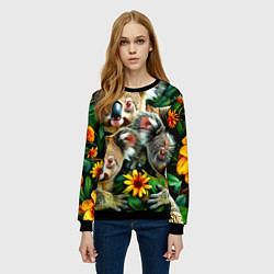 Свитшот женский Три коалы, цвет: 3D-черный — фото 2