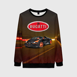 Свитшот женский Bugatti on the night route, цвет: 3D-черный