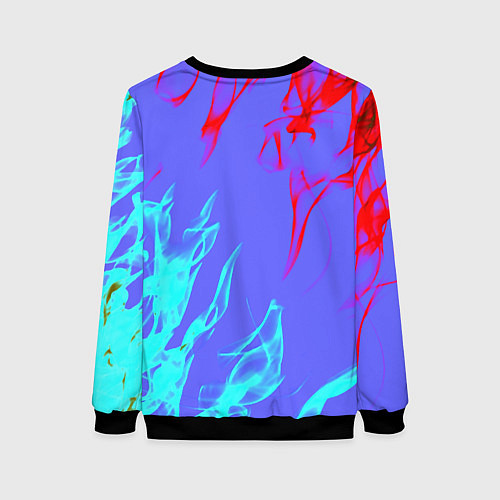 Женский свитшот Portal 2 neon flame steel / 3D-Черный – фото 2