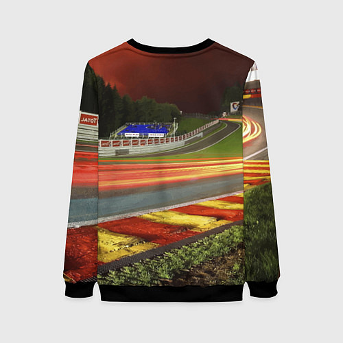 Женский свитшот Chevrolet Corvette на гоночной трассе / 3D-Черный – фото 2