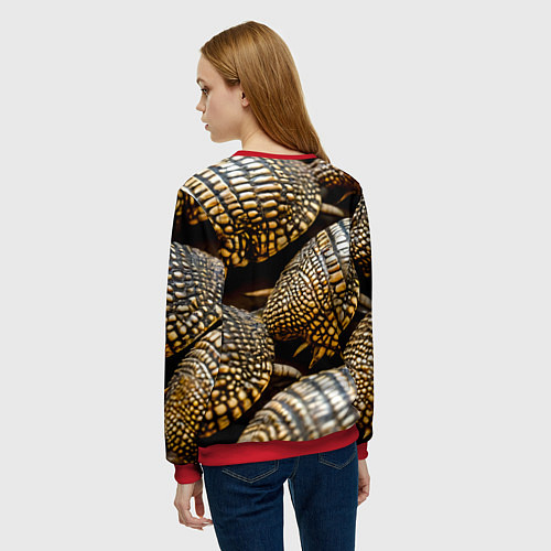 Женский свитшот Панцири броненосцев / 3D-Красный – фото 4