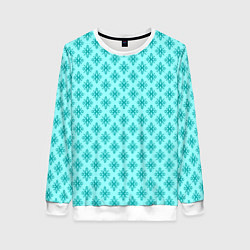 Женский свитшот Мятный голубой паттерн с узором