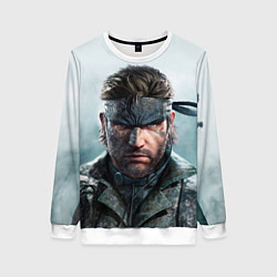 Свитшот женский Snake Solid - metal gear, цвет: 3D-белый