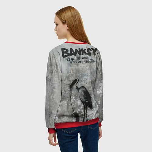 Женский свитшот Banksy - wrong war / 3D-Красный – фото 4