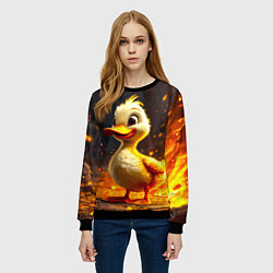 Свитшот женский Утенок в огне, цвет: 3D-черный — фото 2