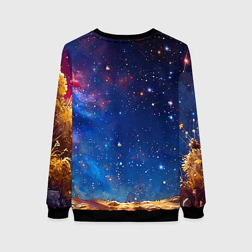 Женский свитшот Краб в космосе / 3D-Черный – фото 2