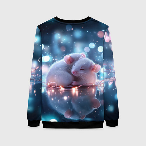 Женский свитшот Милые влюбленные мышки / 3D-Черный – фото 2