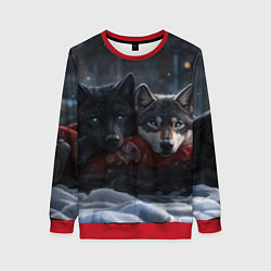 Свитшот женский Love wolfs, цвет: 3D-красный