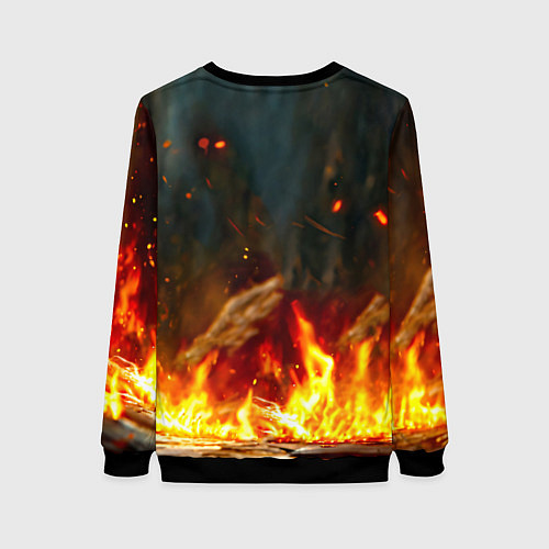 Женский свитшот Зайчик в огне / 3D-Черный – фото 2