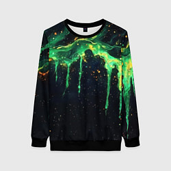 Свитшот женский Зеленая кислота, цвет: 3D-черный