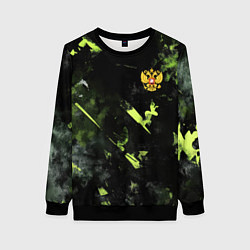 Свитшот женский Зеленая краска в виде камуфляжа, цвет: 3D-черный