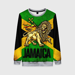 Свитшот женский Jamaica lion flag, цвет: 3D-меланж