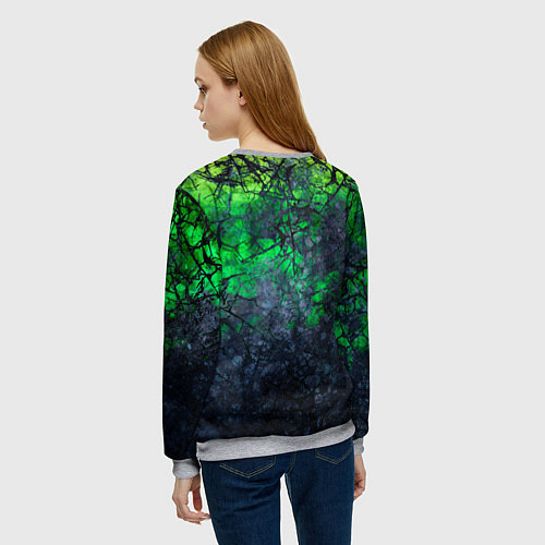 Женский свитшот Абстракция - acid web / 3D-Меланж – фото 4