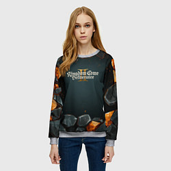 Свитшот женский Kingdom Come Deliverance 2 каменная текстура, цвет: 3D-меланж — фото 2