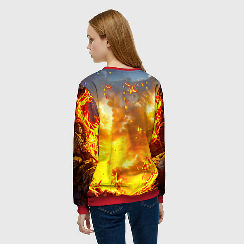 Женский свитшот Верблюд в огне / 3D-Красный – фото 4