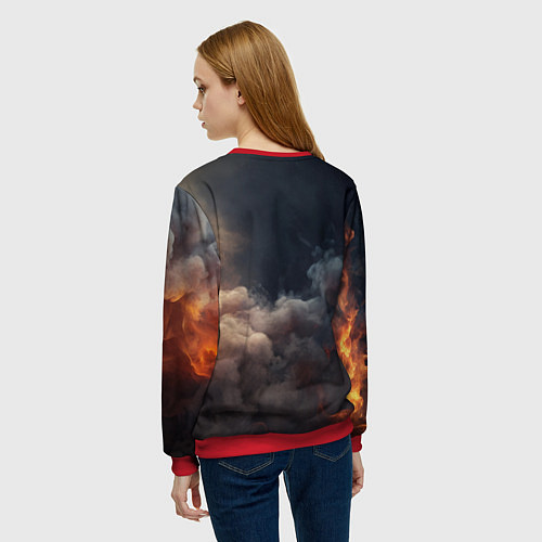 Женский свитшот Stronghold Crusader logo / 3D-Красный – фото 4