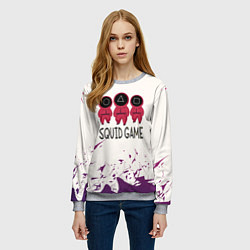 Свитшот женский Играй в кальмара, цвет: 3D-меланж — фото 2