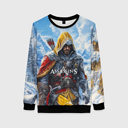 Свитшот женский Assassins Creed охотник, цвет: 3D-черный