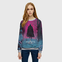 Свитшот женский Assassins Creed воин в закате, цвет: 3D-меланж — фото 2