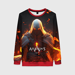 Свитшот женский Assassins Creed fire, цвет: 3D-красный