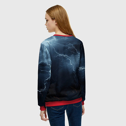 Женский свитшот Kingdom Come Deliverance 2 blue sky / 3D-Красный – фото 4