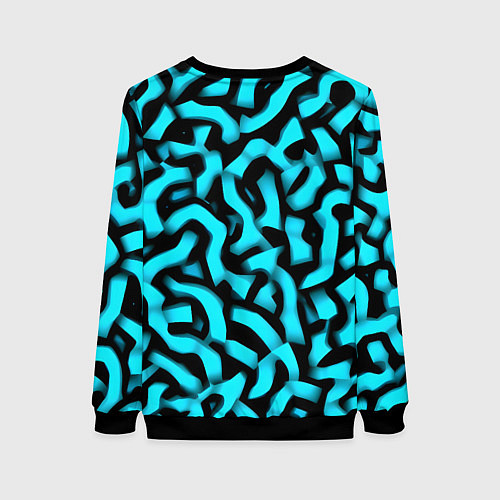 Женский свитшот Бирюзовая абстракция / 3D-Черный – фото 2