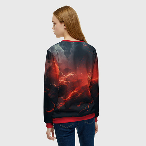 Женский свитшот Stronghold сrusader молния крестоносца / 3D-Красный – фото 4