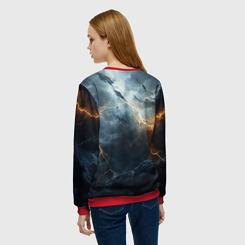 Женский свитшот Stronghold сrusader крестовый гром / 3D-Красный – фото 4