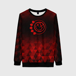 Свитшот женский Blink 182 red poly, цвет: 3D-черный