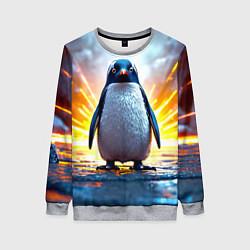 Свитшот женский Эпичный пингвин, цвет: 3D-меланж