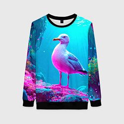Свитшот женский Подводная чайка, цвет: 3D-черный