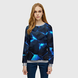 Свитшот женский Неоновый синий свет из плит, цвет: 3D-меланж — фото 2