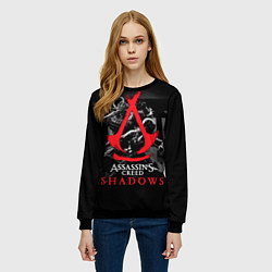 Свитшот женский Assassins Creed Shadows - samurai, цвет: 3D-черный — фото 2