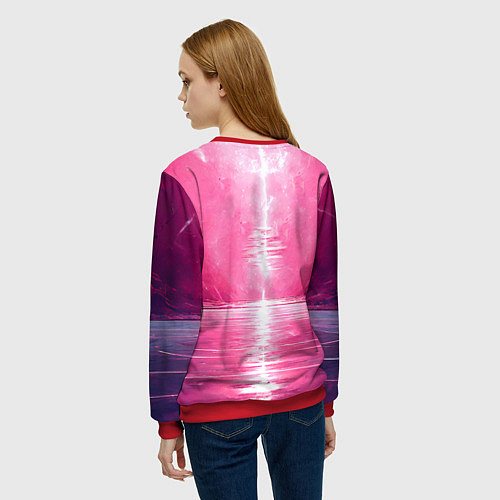 Женский свитшот Голден Стэйт Уорриорз в розовом / 3D-Красный – фото 4