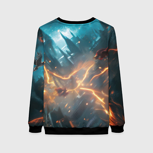 Женский свитшот Гарри Поттер - магия / 3D-Черный – фото 2