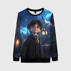 Свитшот женский Гарри Поттер в галстуке, цвет: 3D-черный