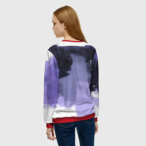 Женский свитшот Бэтмен рисованный стиль / 3D-Красный – фото 4