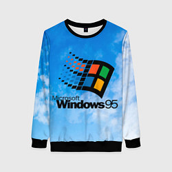 Свитшот женский Windows 95 logo, цвет: 3D-черный