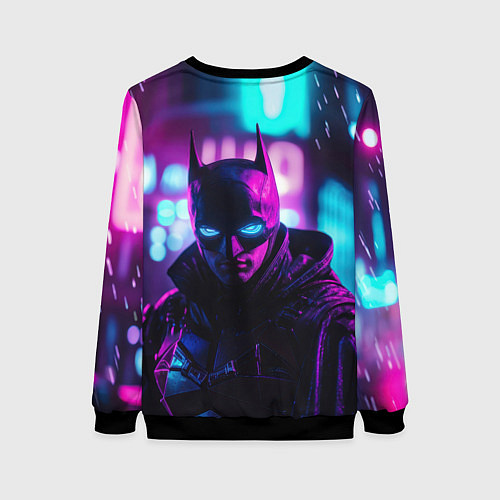 Женский свитшот Бэтмен светящиеся глаза / 3D-Черный – фото 2