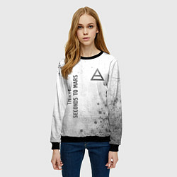 Свитшот женский Thirty Seconds to Mars - white gradient вертикальн, цвет: 3D-черный — фото 2