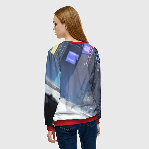 Женский свитшот Бэтмен на снегу / 3D-Красный – фото 4