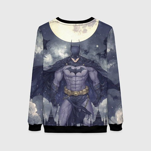 Женский свитшот Бэтмен и полнолуние / 3D-Черный – фото 2