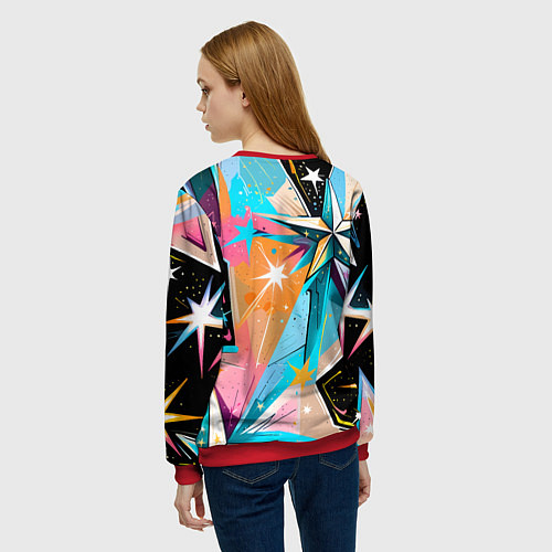 Женский свитшот Граффити звезды / 3D-Красный – фото 4