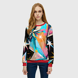 Свитшот женский Граффити звезды, цвет: 3D-красный — фото 2