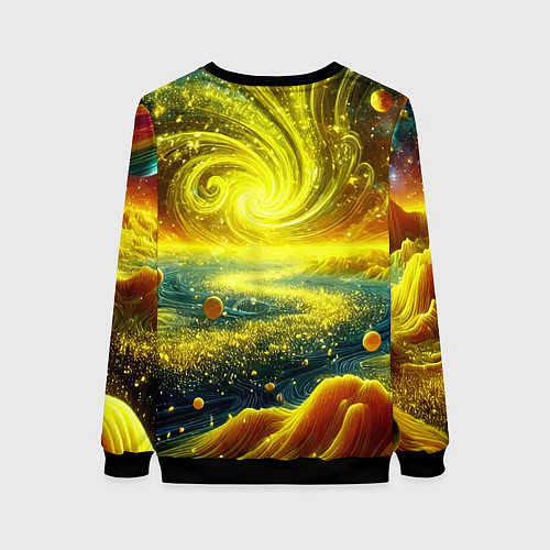 Женский свитшот Neon galaxy - ai art fantasy / 3D-Черный – фото 2