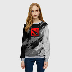 Свитшот женский Dota 2 - монохромный серый, цвет: 3D-меланж — фото 2